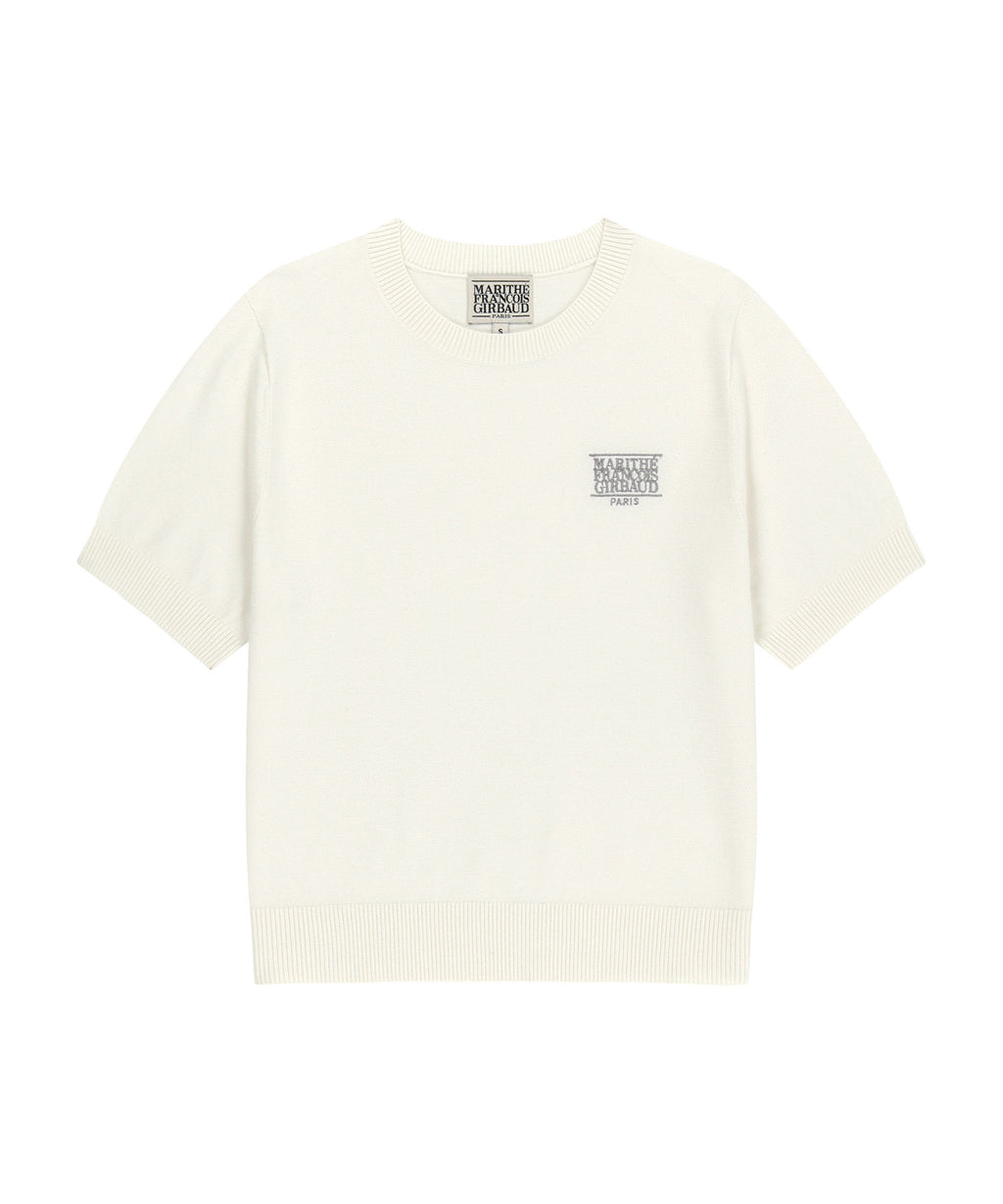 Marithe & Francois Girbaud - Small Classic Logo Half Knit Pullover (Ivory) product image 2 | TRAB K-Fashion Australia