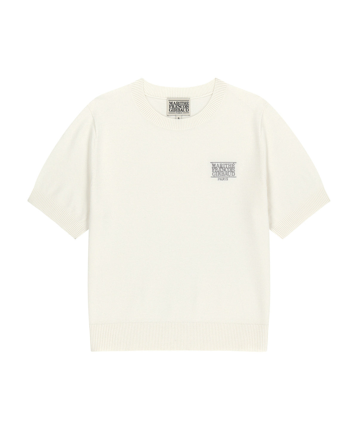 Marithe & Francois Girbaud - Small Classic Logo Half Knit Pullover (Ivory) product image 2 | TRAB K-Fashion Australia