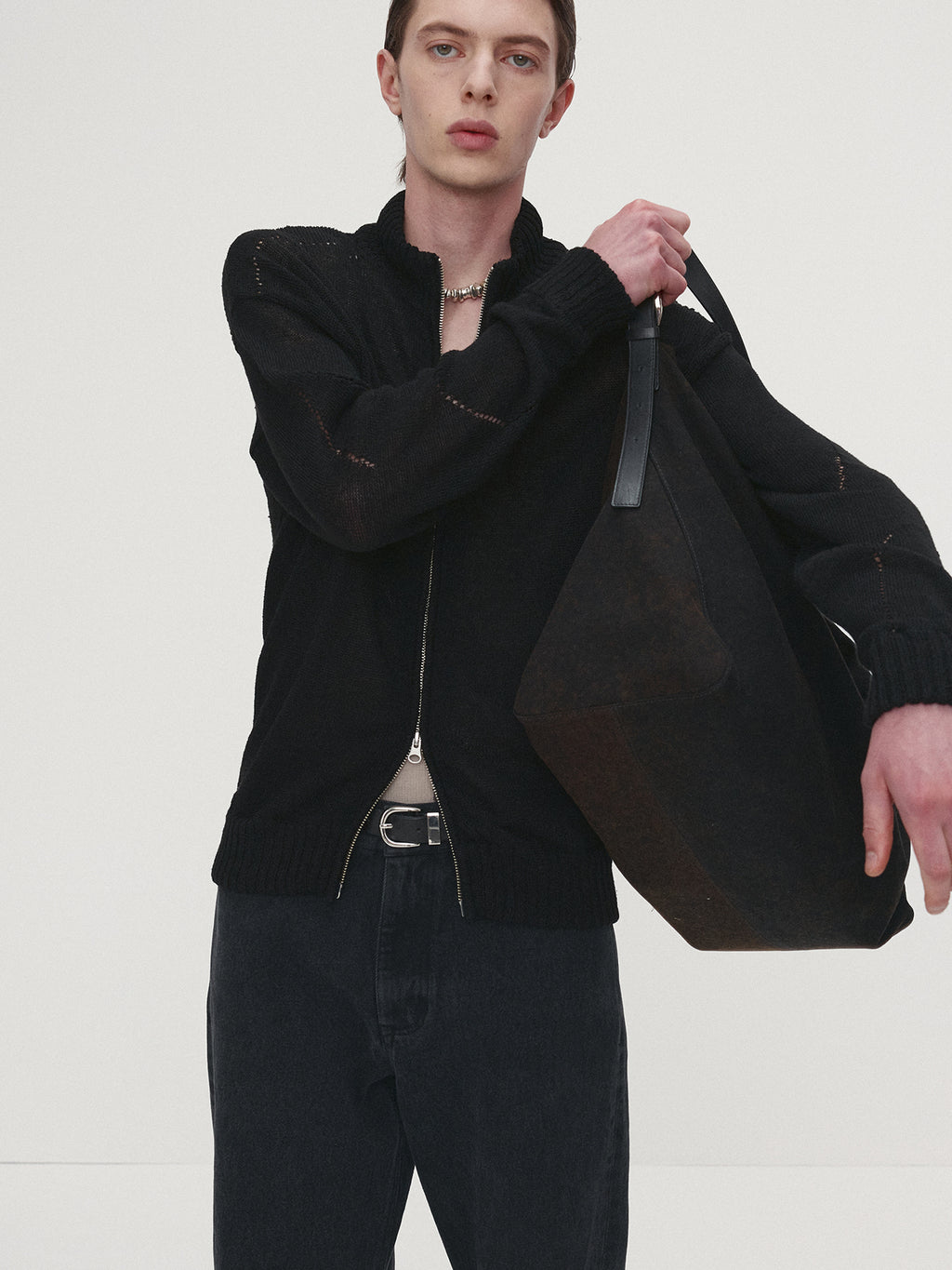 Tonywack - Linen Full Zip Knitted Jumper (Black) product image 6 | TRAB K-Fashion Australia