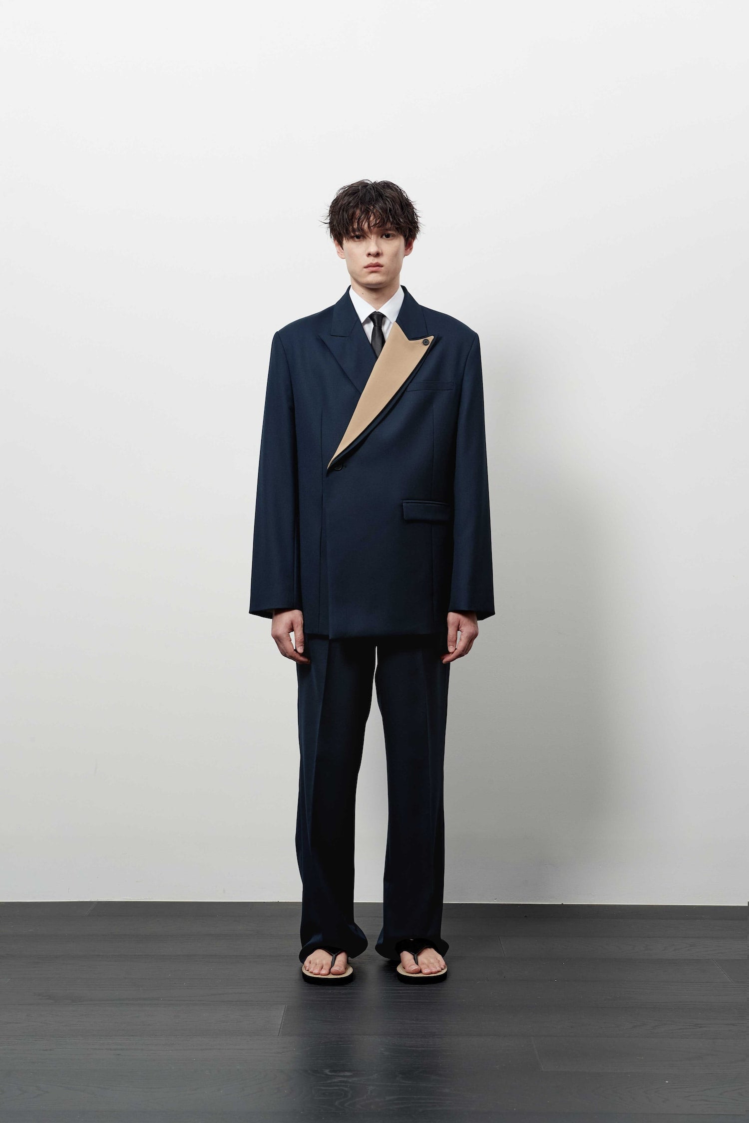 Stu - Layered Lapel Blazer (Navy) product image 1 | TRAB K-Fashion Australia