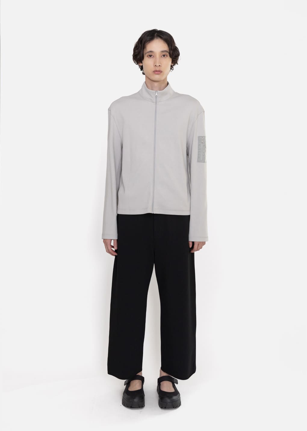 Amomento - Pocket Zip Up Jumper (Grey) product image 2 | TRAB K-Fashion Australia