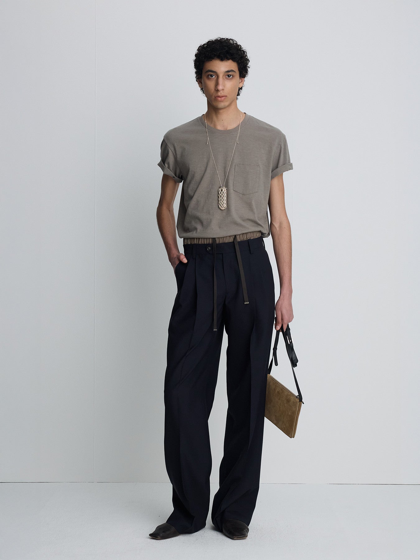 Tonywack - Soft Slub Jersey Pocket T-Shirt (Olive Grey) product image 6 | TRAB K-Fashion Australia