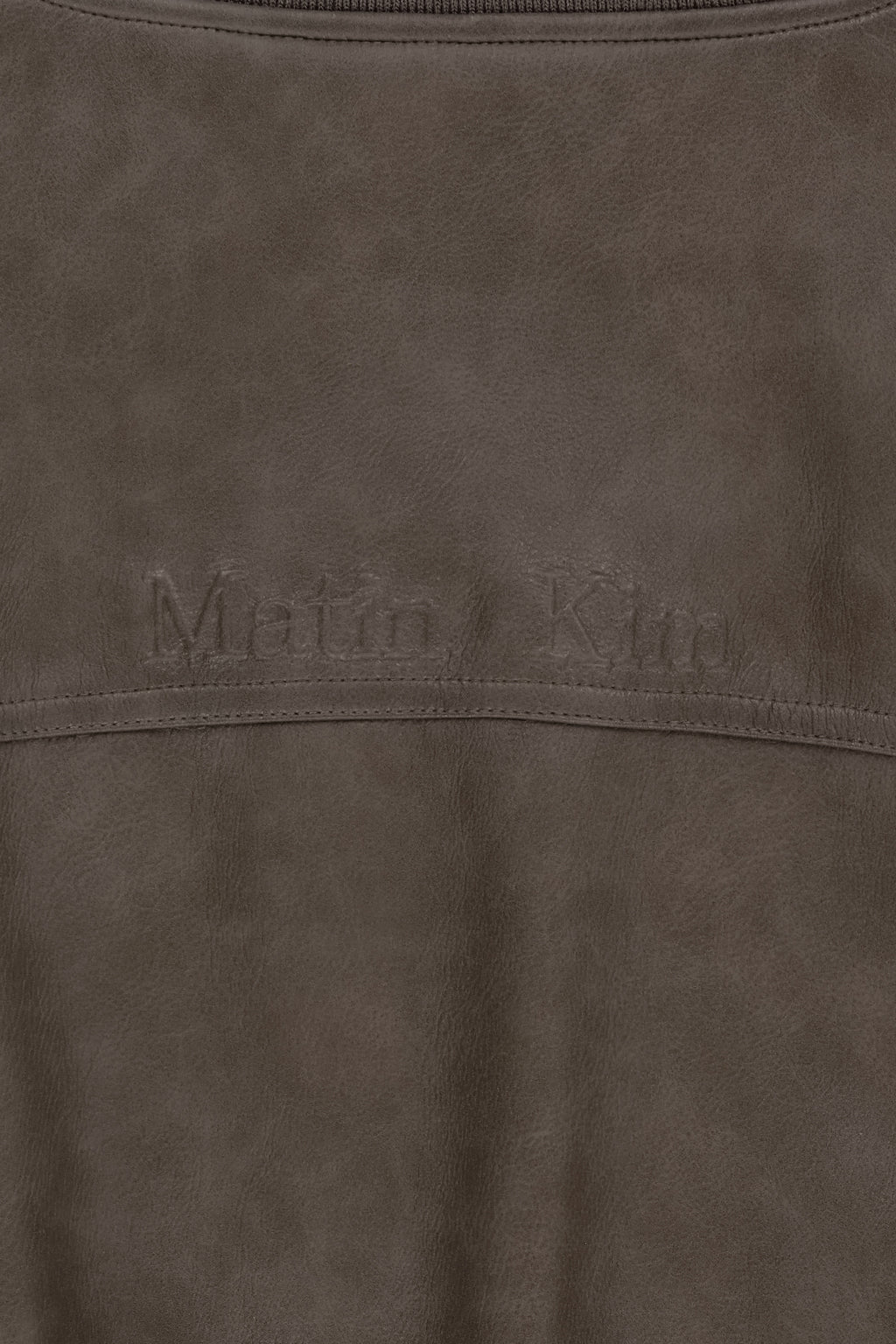 Matin Kim - Faux Leather Rib Collar Blouson (Brown) product image 5 | TRAB K-Fashion Australia
