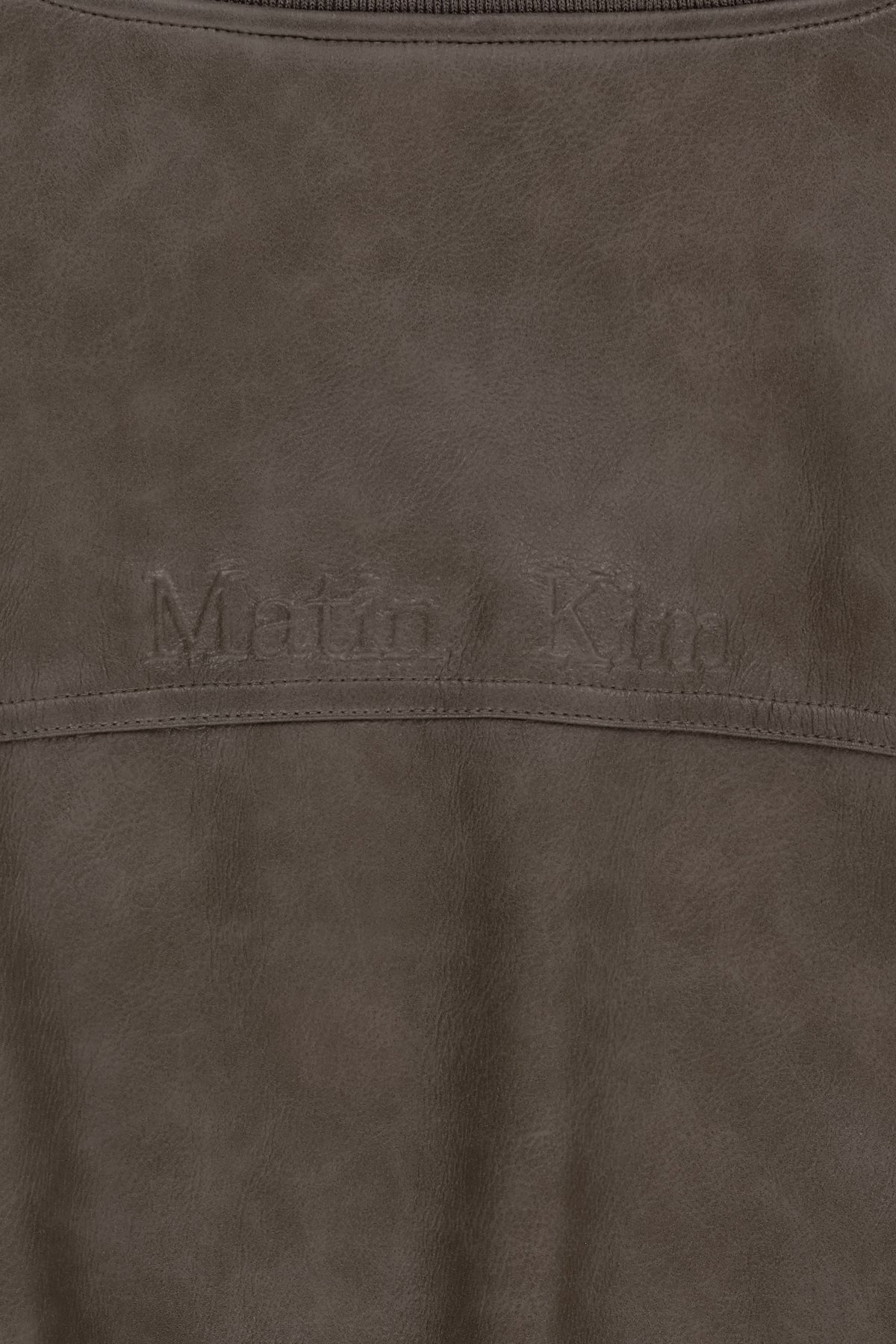 Matin Kim - Faux Leather Rib Collar Blouson (Brown) product image 5 | TRAB K-Fashion Australia