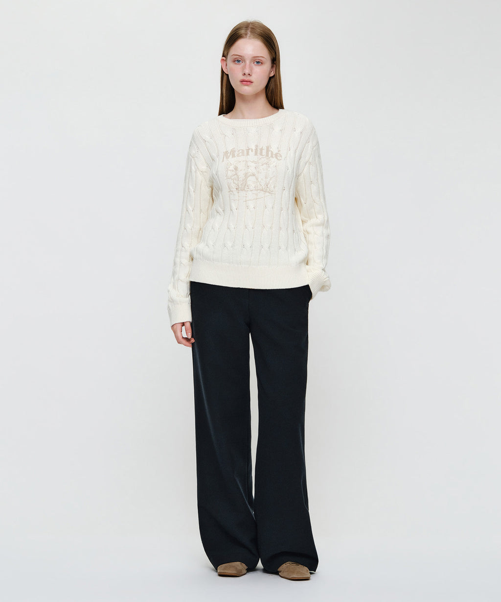 Marithe & Francois Girbaud - Graphic Cable Knit Pullover (Ivory) product image 4 | TRAB K-Fashion Australia