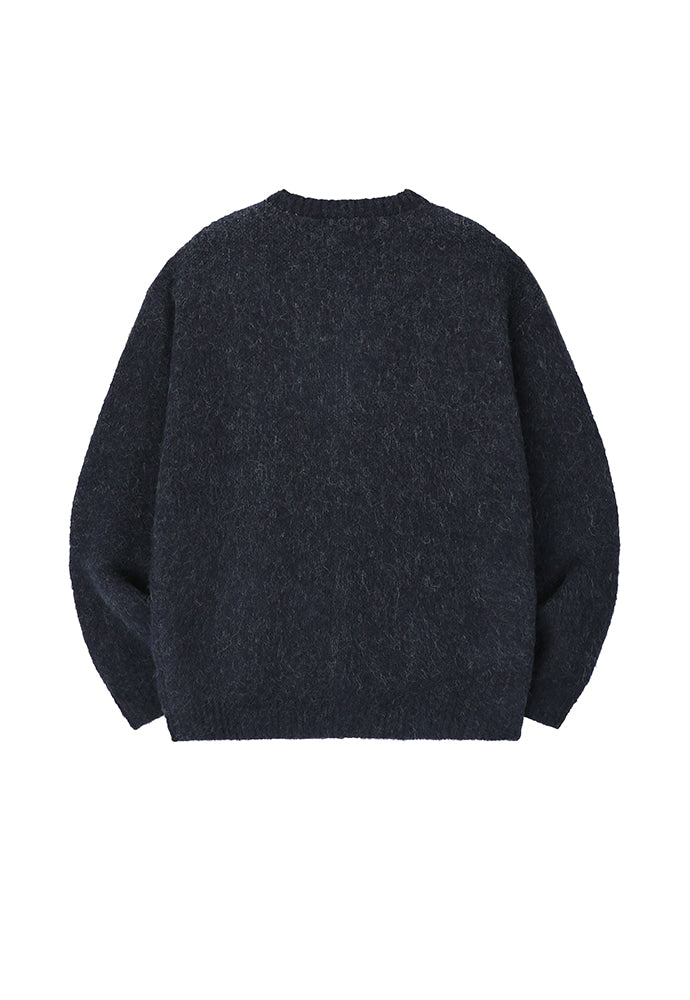Art if acts - Alpaca Round Neck Cardigan (Dark Navy) product image 5 | TRAB K-Fashion Australia