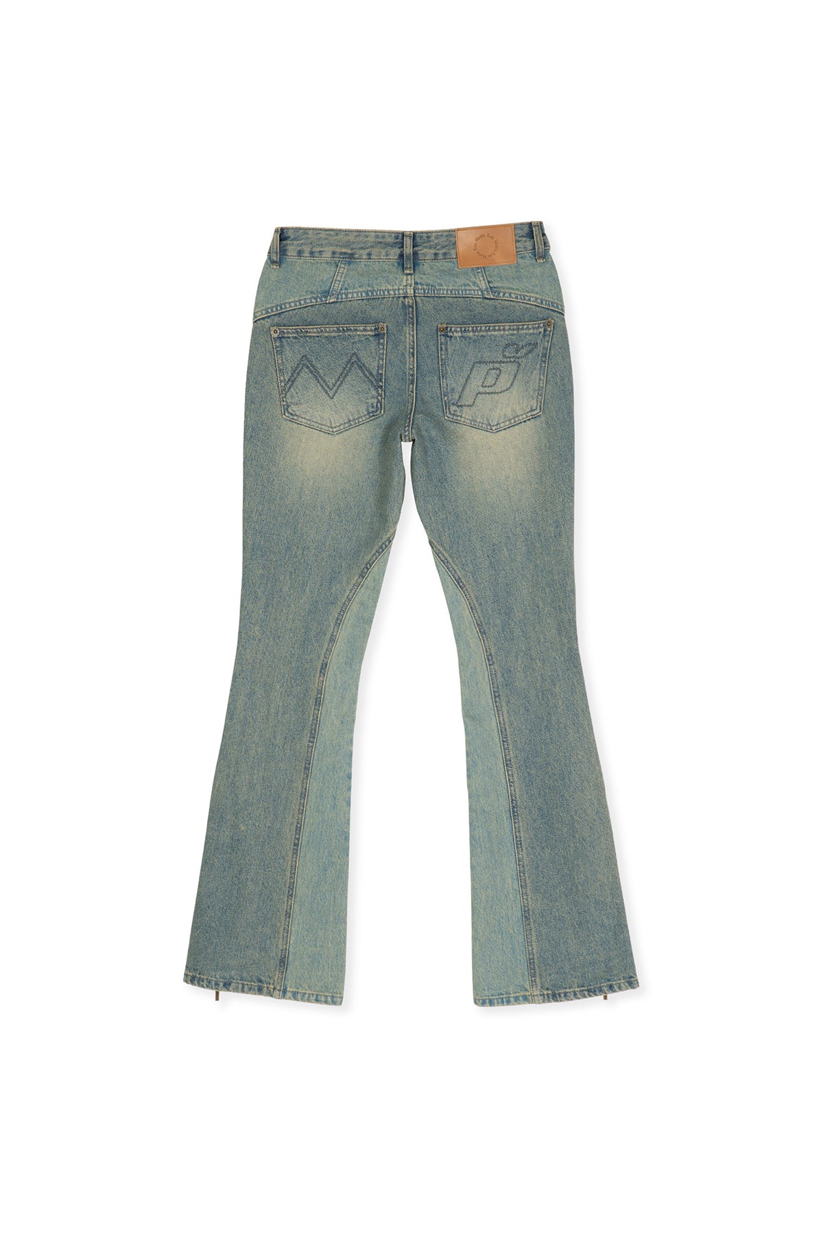 Matin Kim - Peaches Zipper Detail Boots Cut Denim Pants (Light Blue) product image 3 | TRAB K-Fashion Australia