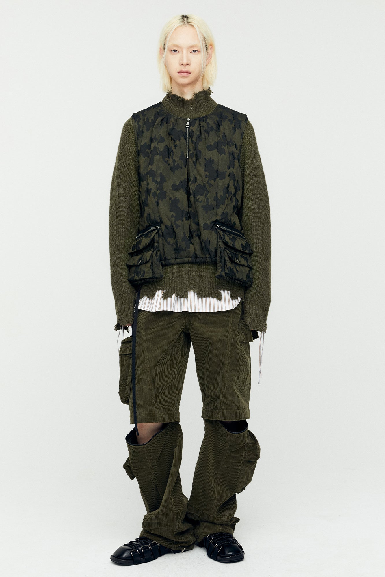 Andersson Bell - Milano Corduroy Cargo Pants (Khaki) product image 3 | TRAB K-Fashion Australia