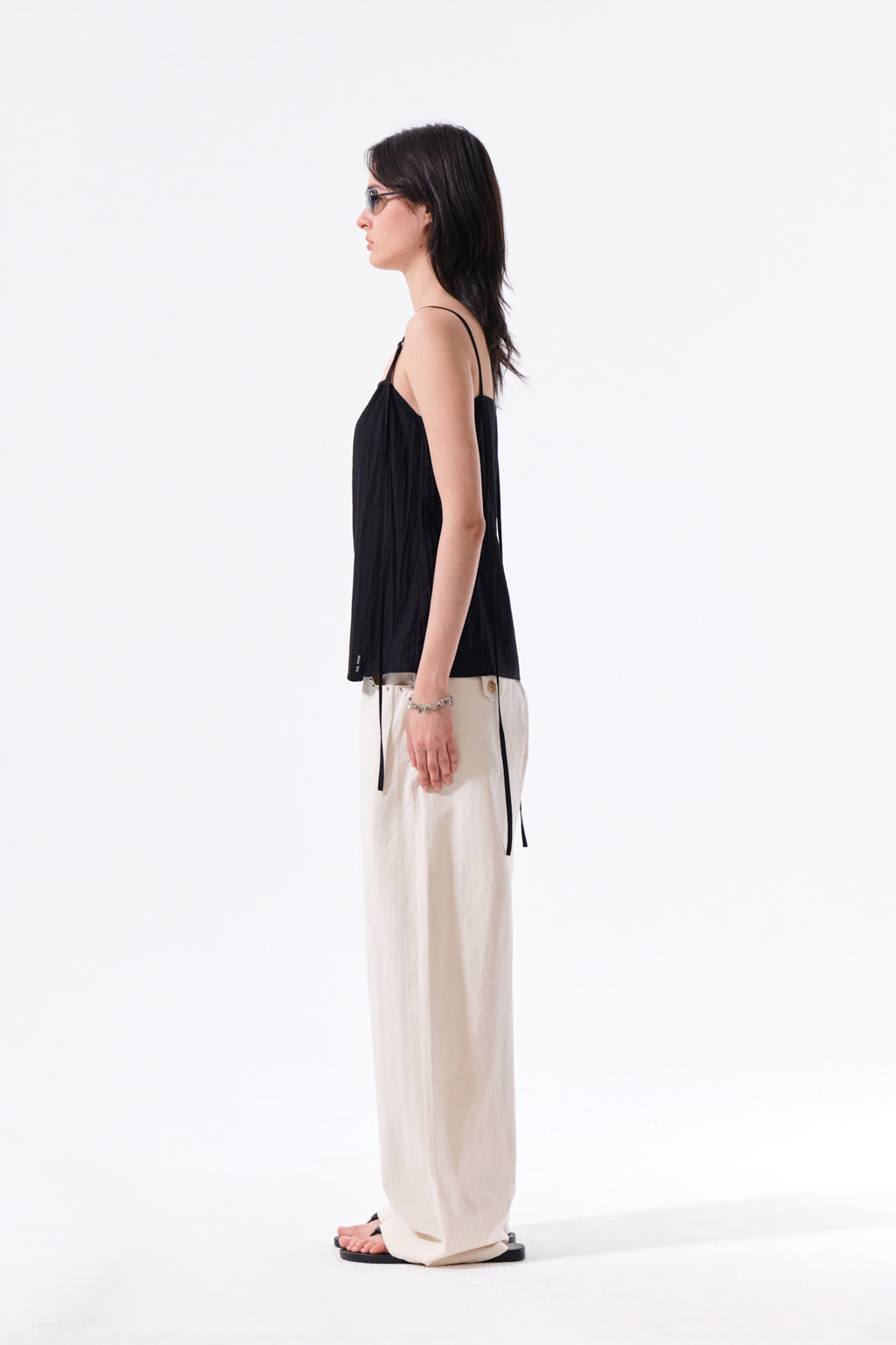 Matin Kim - Button Sleeveless Blouse (Black) product image 7 | TRAB K-Fashion Australia