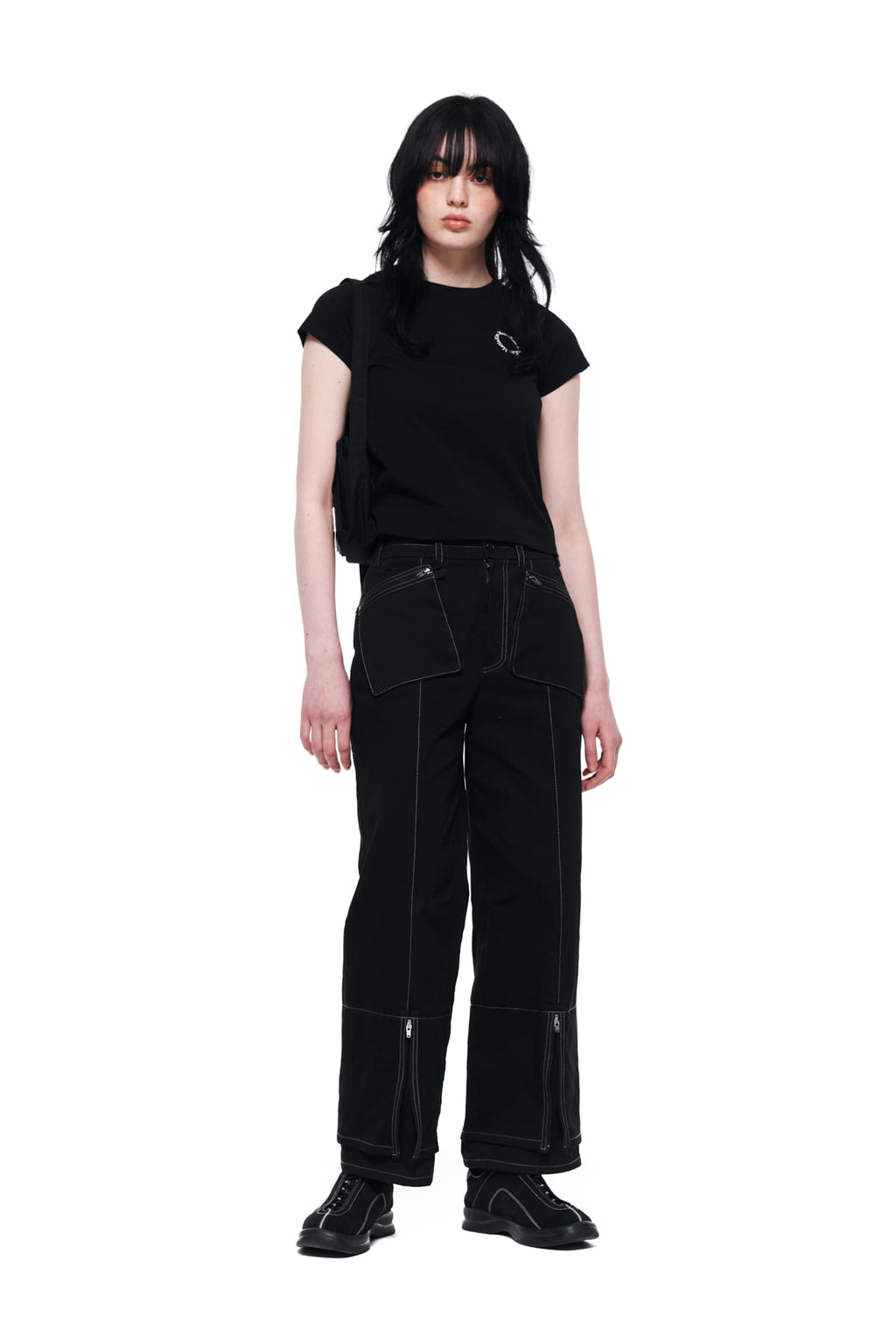 Matin Kim - Circle Logo Crop Top (Black) product image 8 | TRAB K-Fashion Australia
