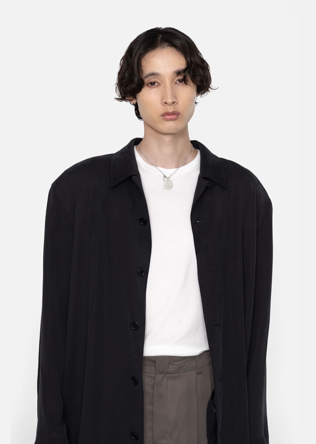 Amomento - [Pre-Order] Cupro Oversize Trench Coat (Black) product image 5 | TRAB K-Fashion Australia