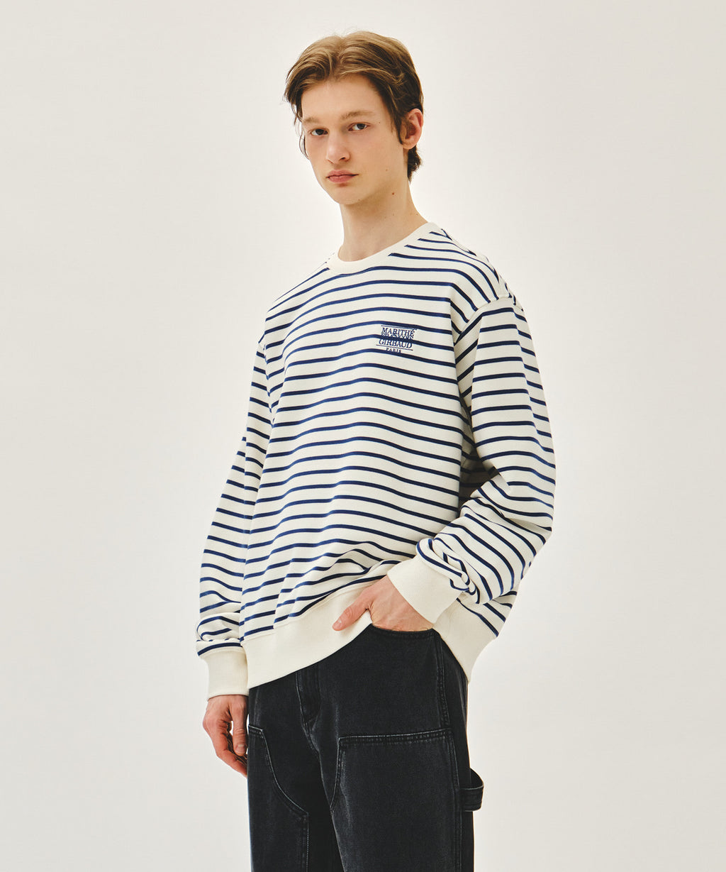 Marithe & Francois Girbaud - Small Classic Logo Stripe Sweatshirt (Ivory) product image 2 | TRAB K-Fashion Australia