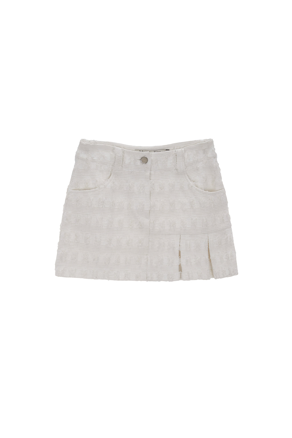 Matin Kim - Pleats Mixed Tweed Mini Skirt (Ivory) product image 1 | TRAB K-Fashion Australia