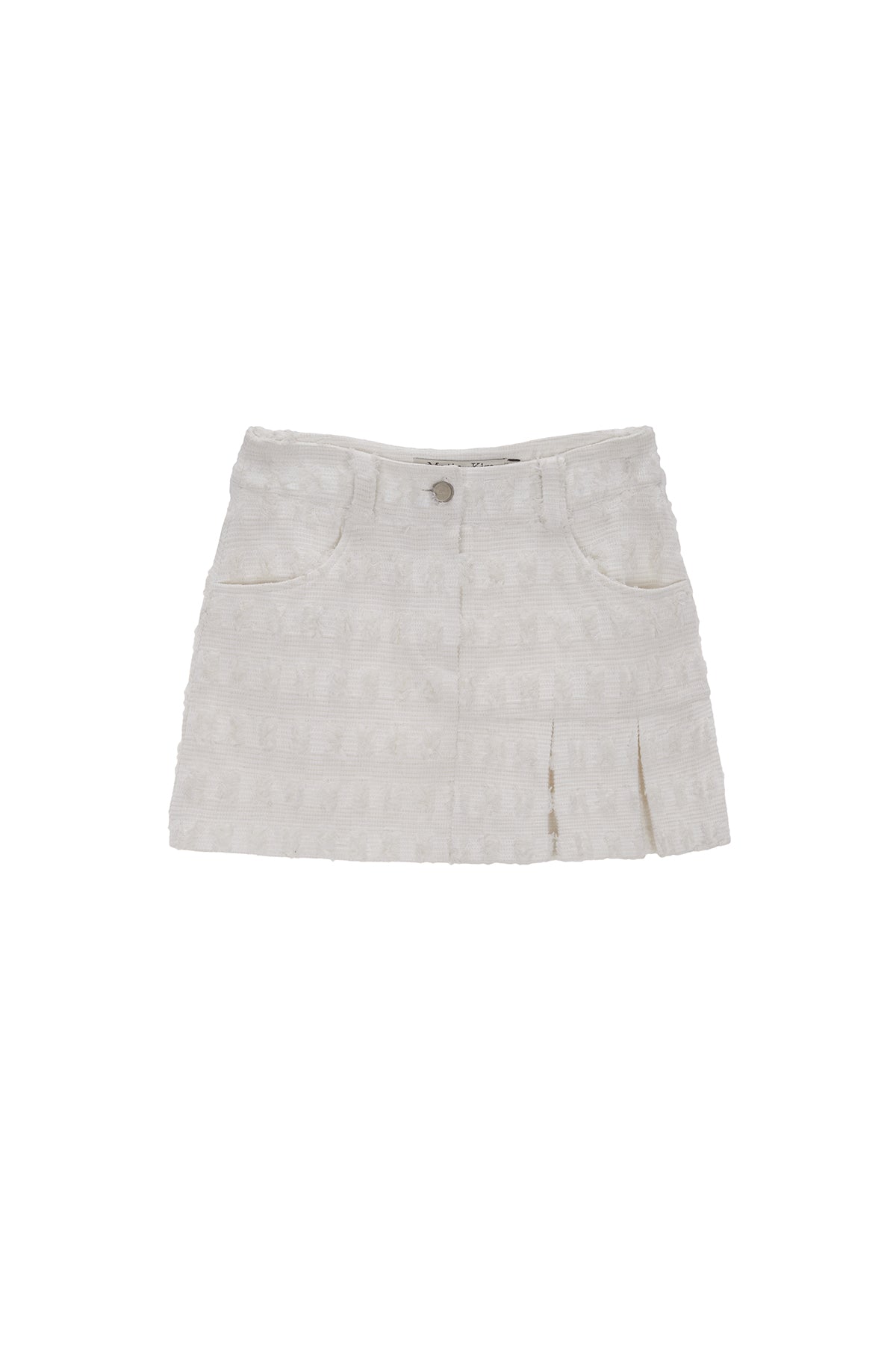 Matin Kim - Pleats Mixed Tweed Mini Skirt (Ivory) product image 1 | TRAB K-Fashion Australia
