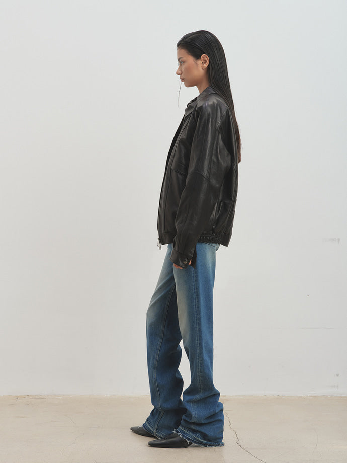 Tonywack - Raw-Hem Bootcut Denim (Washed Mid Blue) product image 2 | TRAB K-Fashion Australia