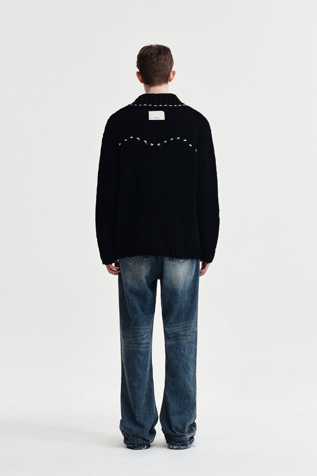 Matin Kim - Handmade Collar Knit Cardigan (Black) product image 7 | TRAB K-Fashion Australia