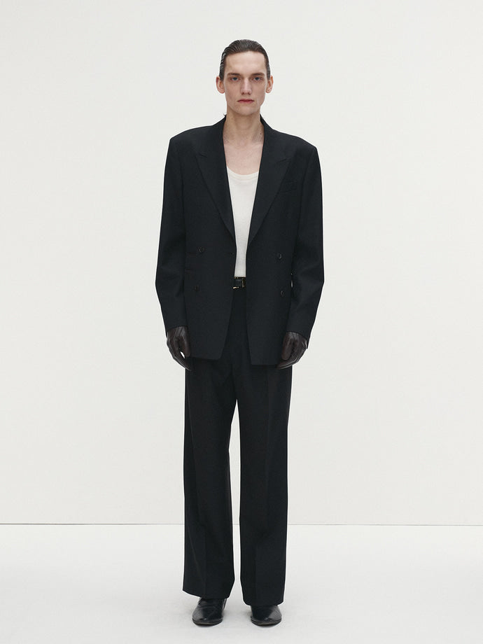 Tonywack - Wool Twill Double-Breasted Tailored Blazer (Black) product image 4 | TRAB K-Fashion Australia