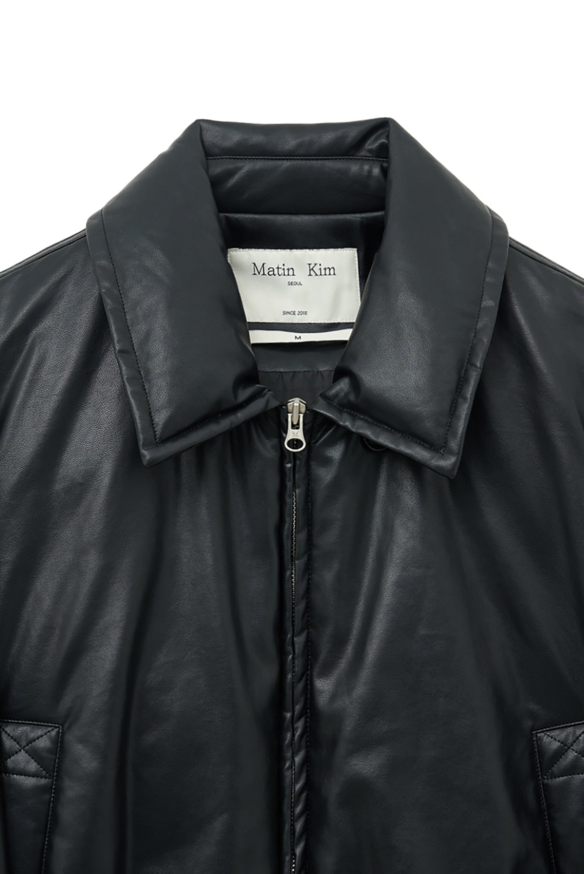 Matin Kim - Faux Leather Down Jumper (Black) product image 4 | TRAB K-Fashion Australia