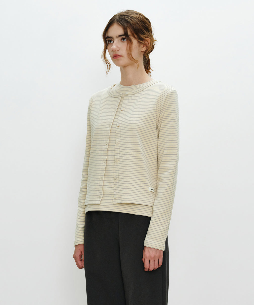 Marithe & Francois Girbaud - Basic Cotton Cardigan (Butter) product image 2 | TRAB K-Fashion Australia