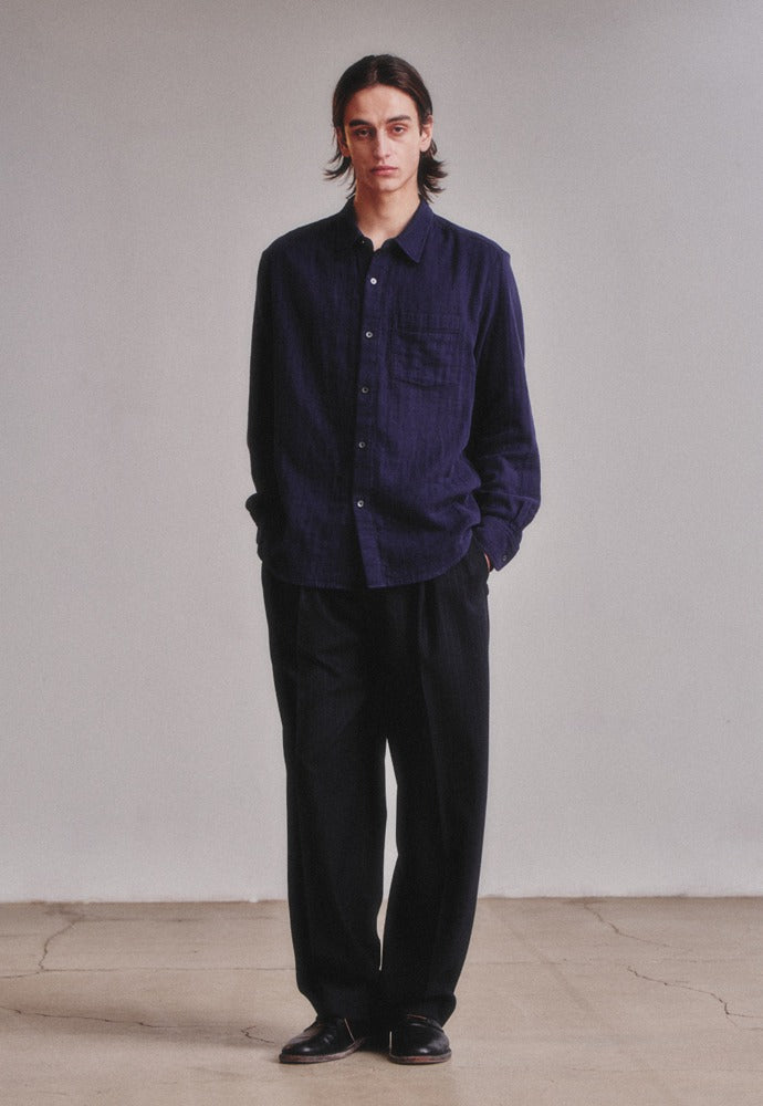 Art if acts - Washed Gauze Shirt (Navy) product image 1 | TRAB K-Fashion Australia