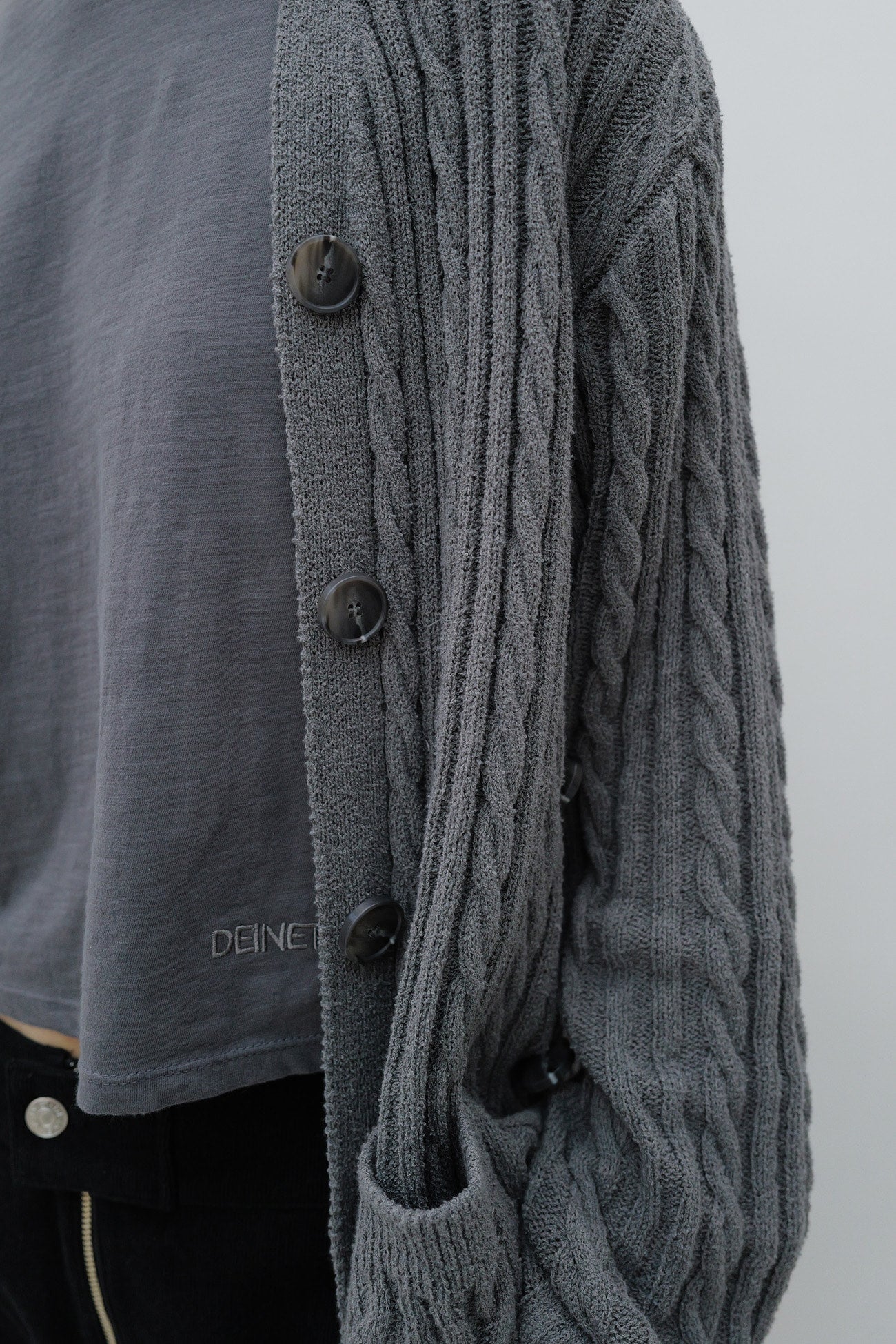 Deinet - Deinet Cable Cardigan (Charcoal) product image 10 | TRAB K-Fashion Australia