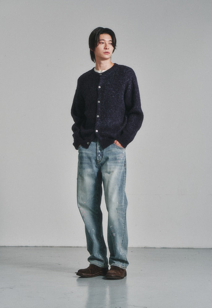 Art if acts - Alpaca Round Neck Cardigan (Dark Navy) product image 1 | TRAB K-Fashion Australia