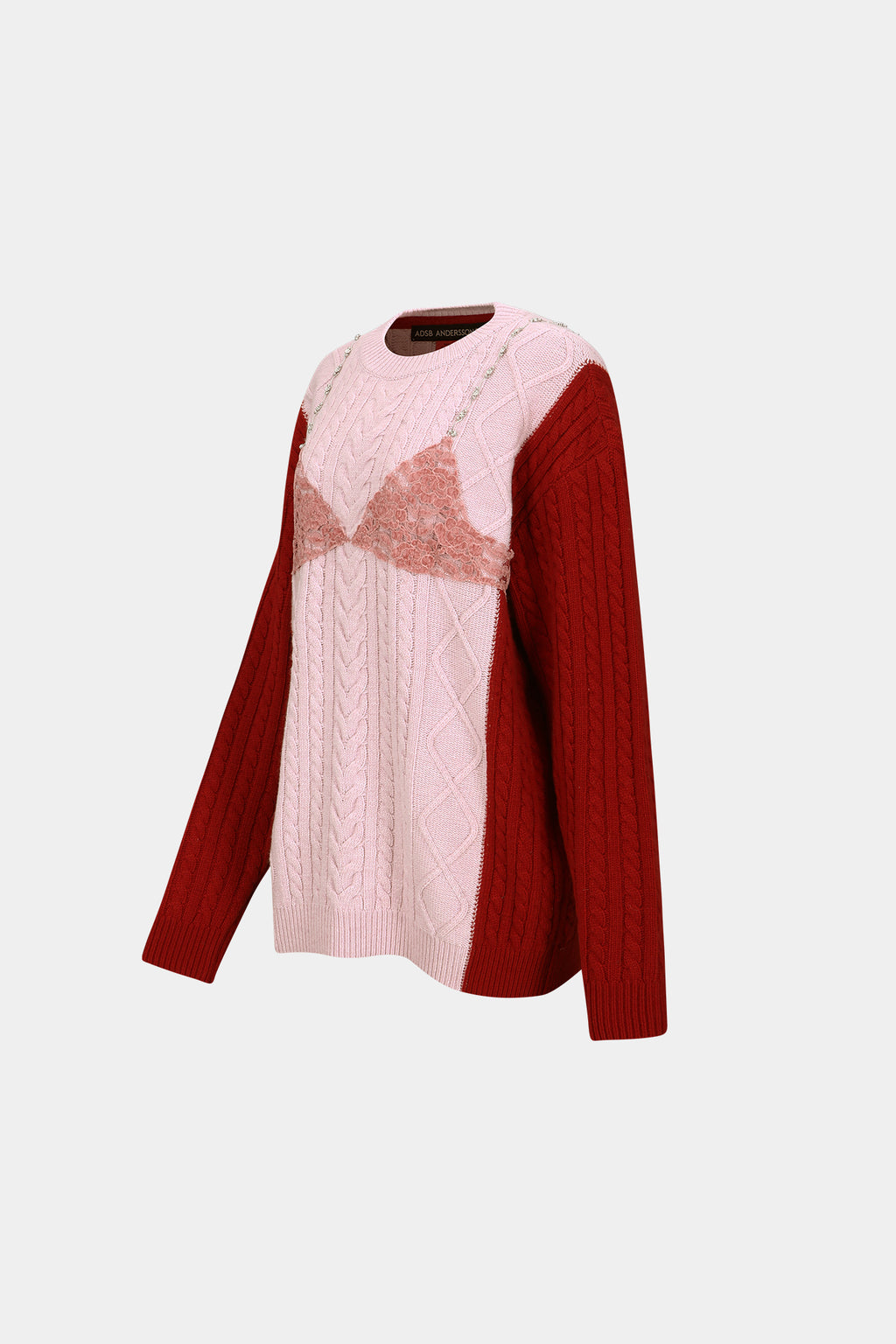 Andersson Bell - Lace Lingerie Boyfriend-Fit Knit (Pink) product image 7 | TRAB K-Fashion Australia