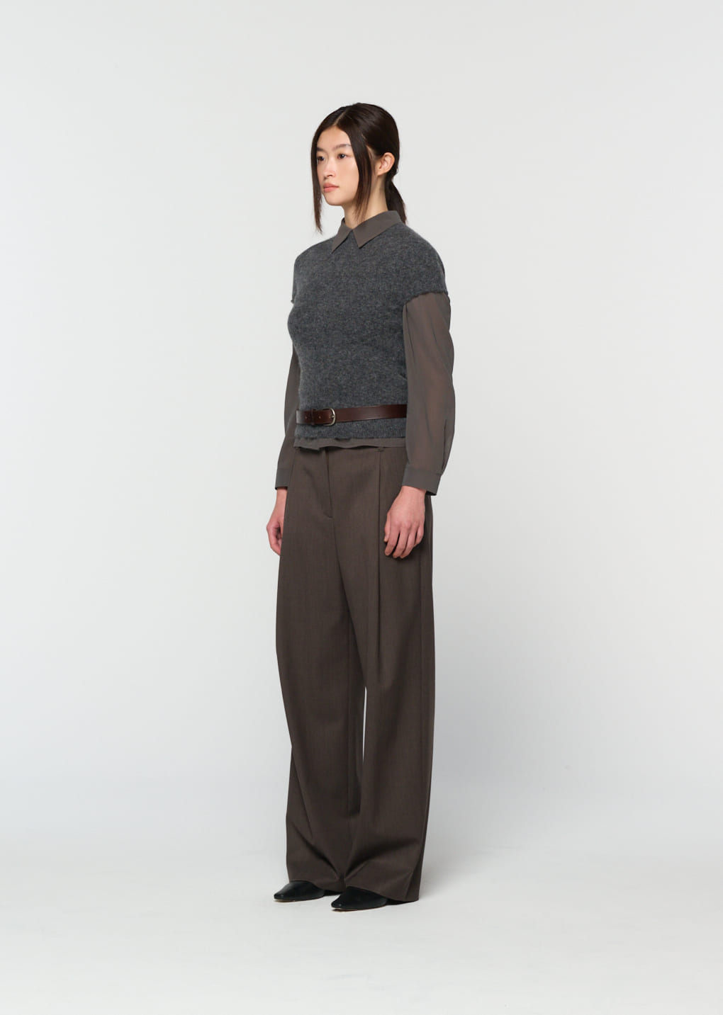 Amomento - wholegarment hairy knit top (Charcoal) product image 3 | TRAB K-Fashion Australia