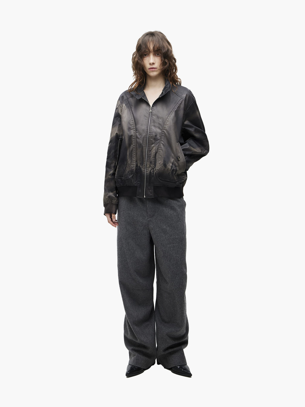 Jiyong Kim - Wool Dart Trousers (Grey) product image 2 | TRAB K-Fashion Australia