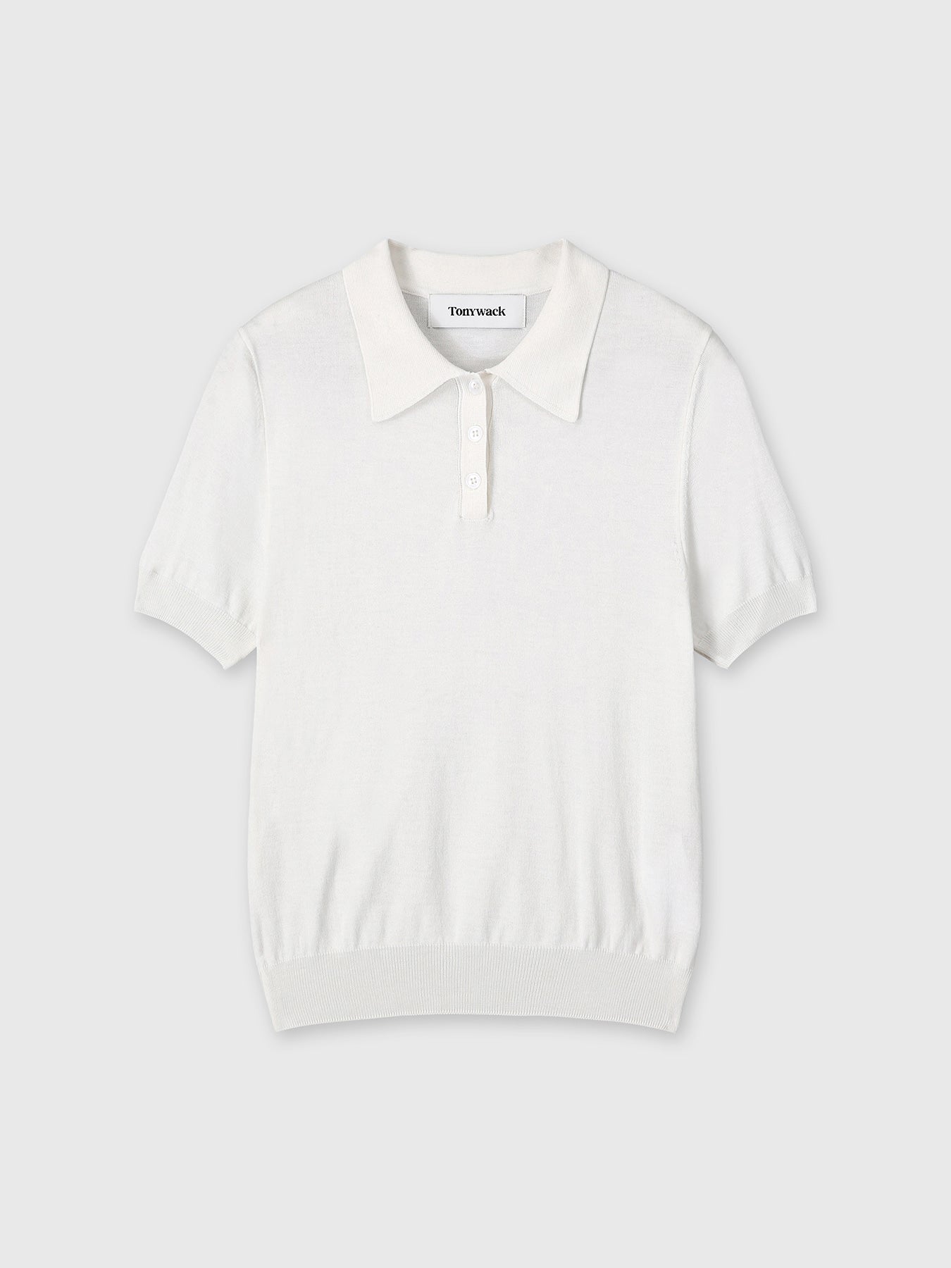 Tonywack - Silk Cotton Polo Shirt (Off White) product image 7 | TRAB K-Fashion Australia