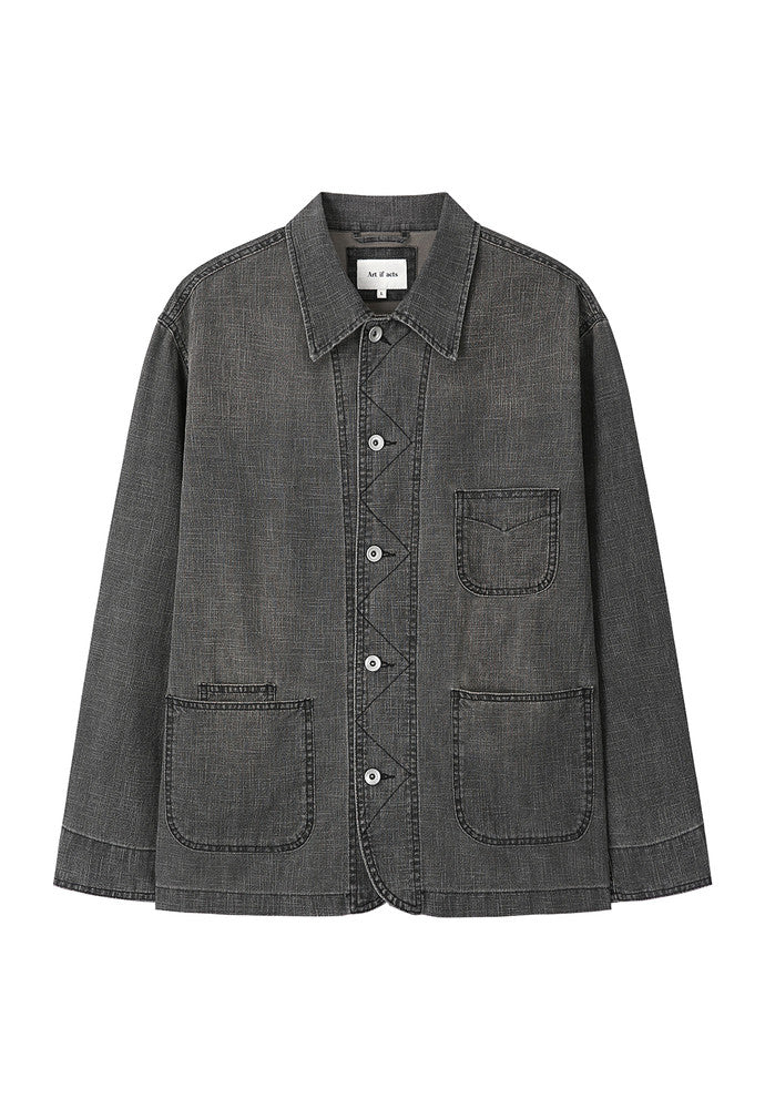 Art if acts - Linen Western Coverall Jacket (Black) product image 7 | TRAB K-Fashion Australia