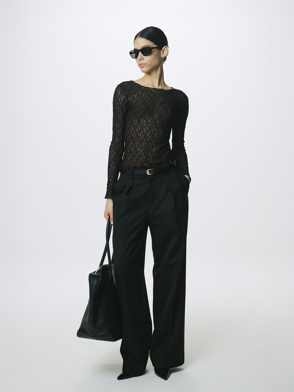 Tonywack - Wool Double-Pleated Wide Trousers (Black) product image 4 | TRAB K-Fashion Australia