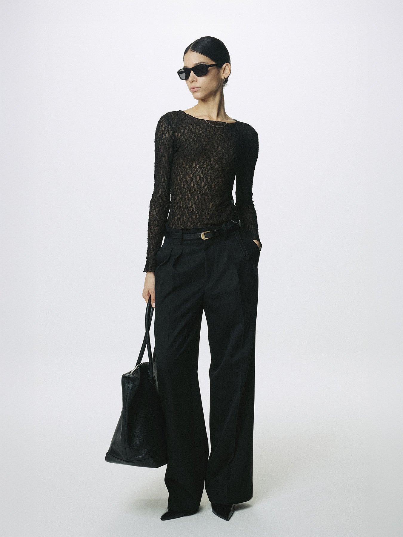 Tonywack - Wool Double-Pleated Wide Trousers (Black) product image 4 | TRAB K-Fashion Australia