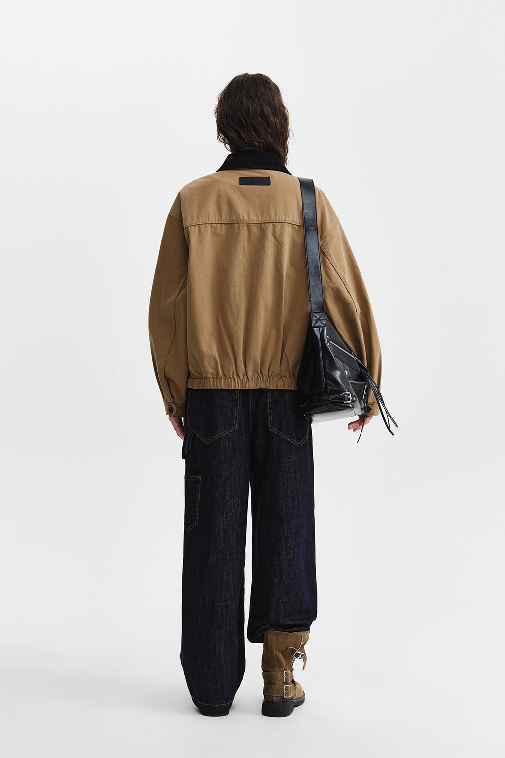 Matin Kim - Corduroy Contrast Trim Blouson Jumper (Beige) product image 8 | TRAB K-Fashion Australia