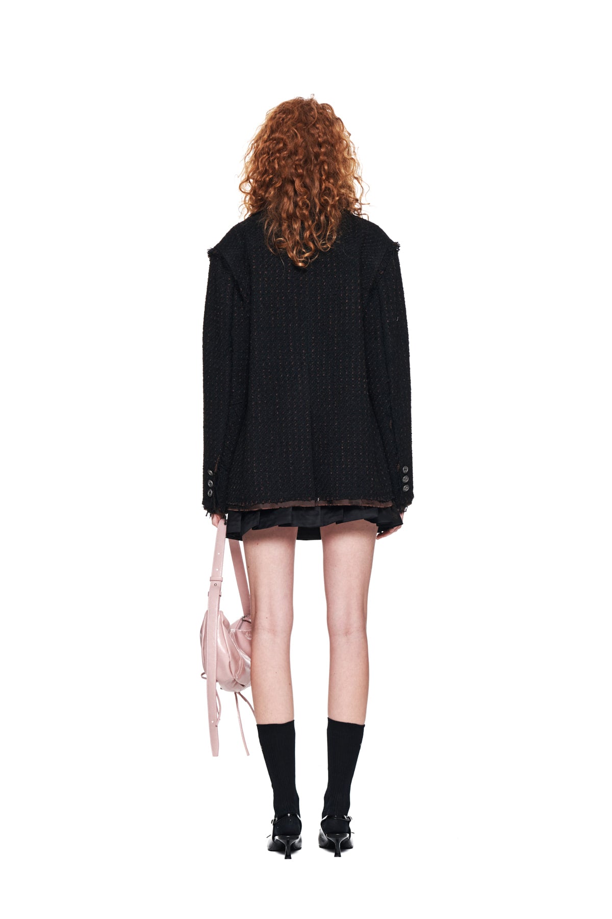 Matin Kim - Tweed Pocket Blazer (Black) product image 7 | TRAB K-Fashion Australia