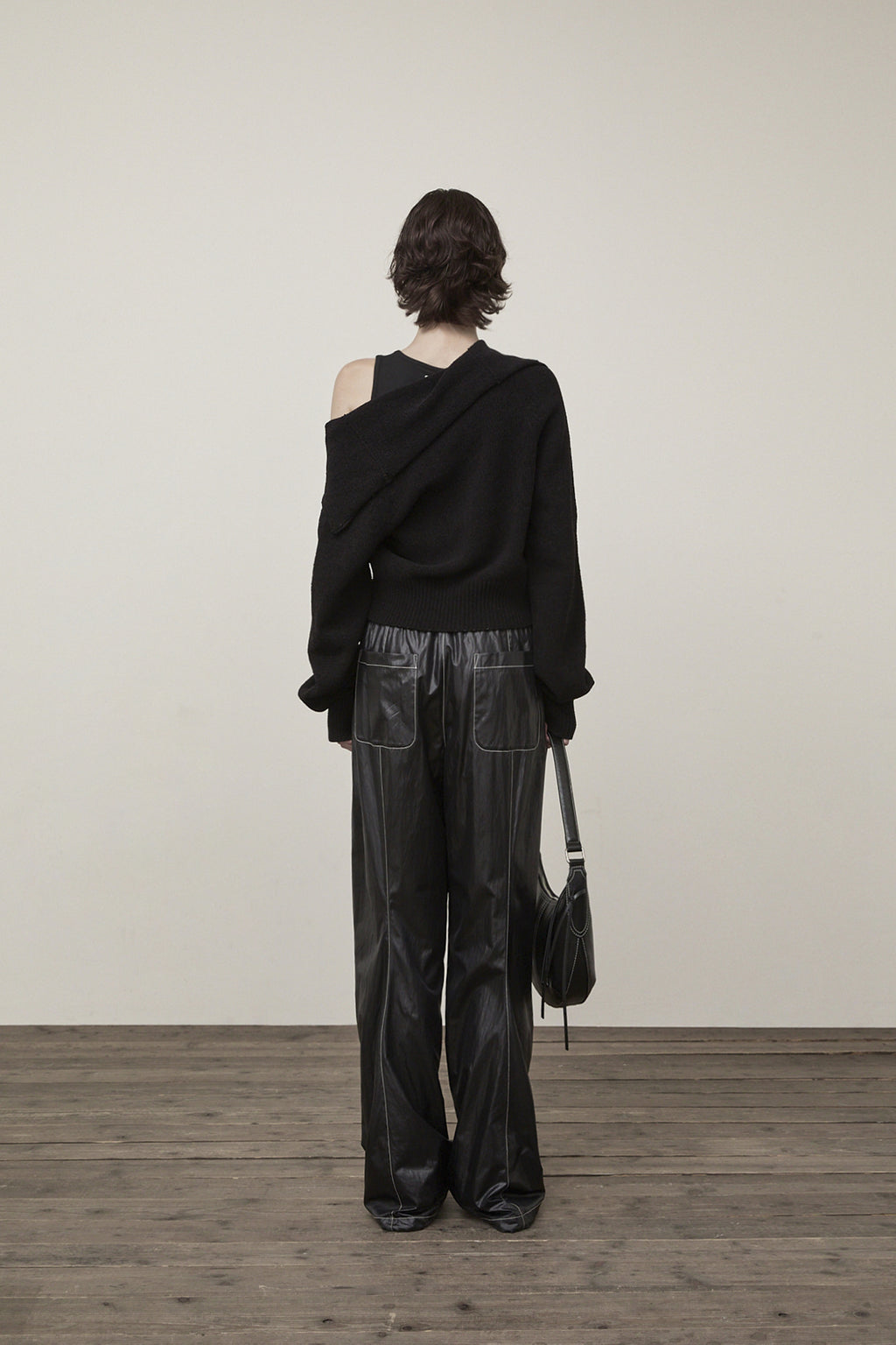 Matin Kim - Glossy Banding Track Pants (Black) product image 8 | TRAB K-Fashion Australia