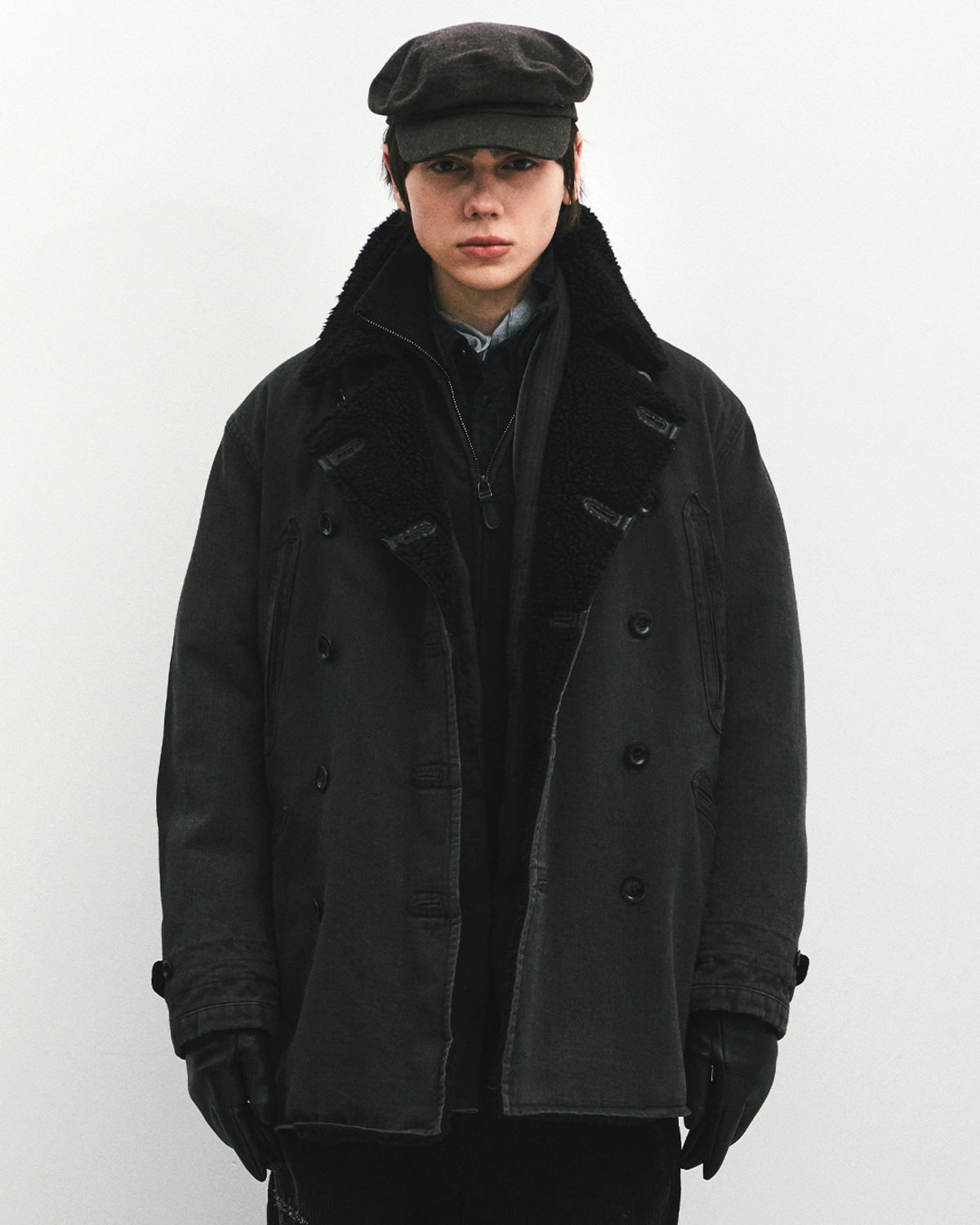 Eastlogue - Barnstormer Shearling Coat (Vintage Charcoal) product image 2 | TRAB K-Fashion Australia