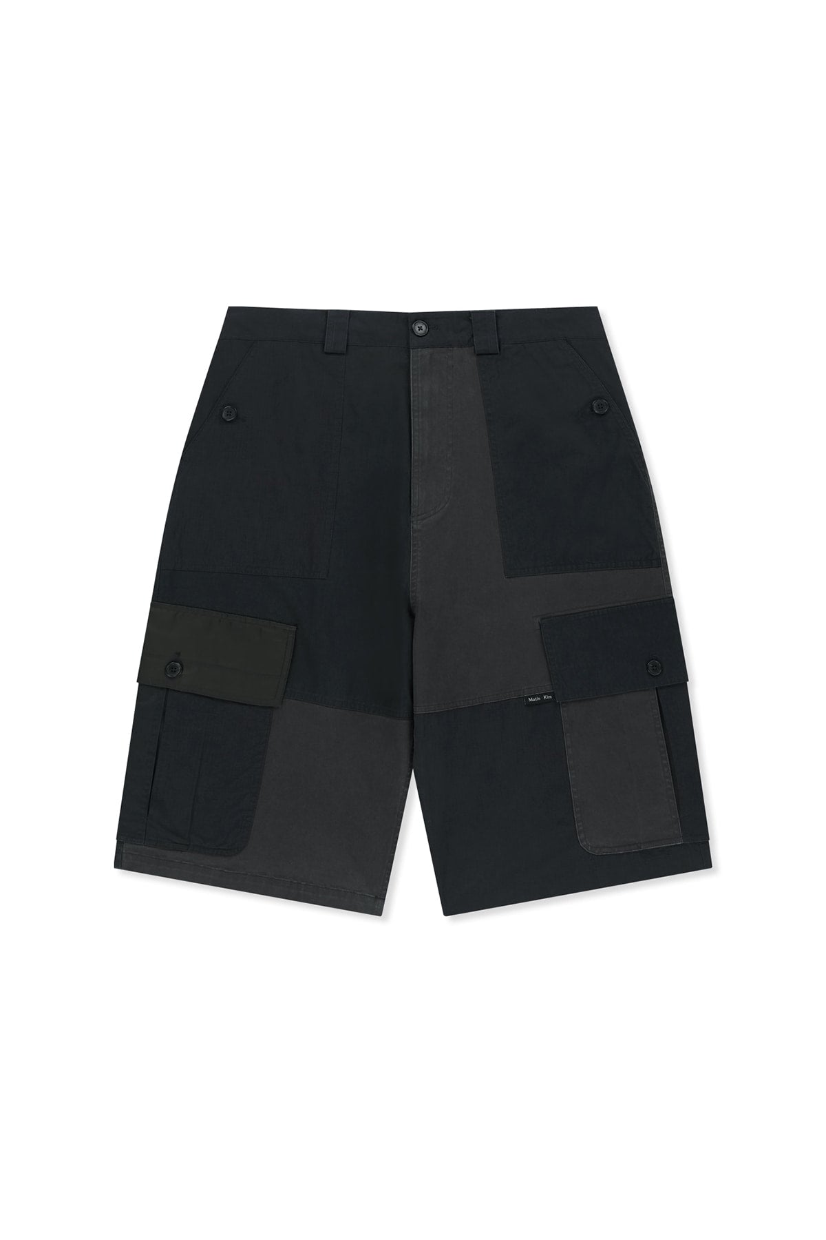 Matin Kim - Patchwork Cargo Bermuda Pants (Charcoal) product image 1 | TRAB K-Fashion Australia