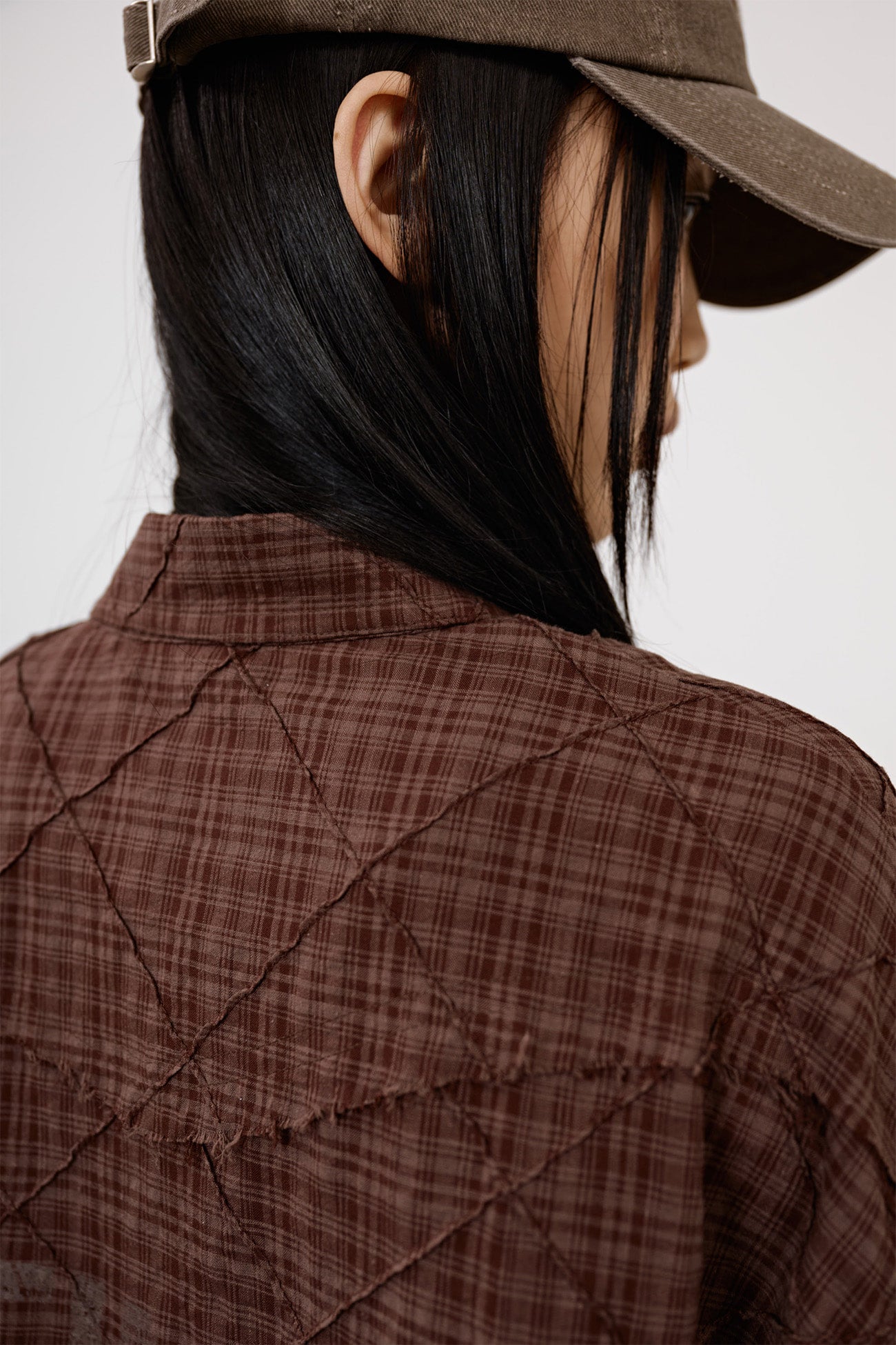 Deinet - Double Checkered Overfit Shirt (Brown) product image 10 | TRAB K-Fashion Australia
