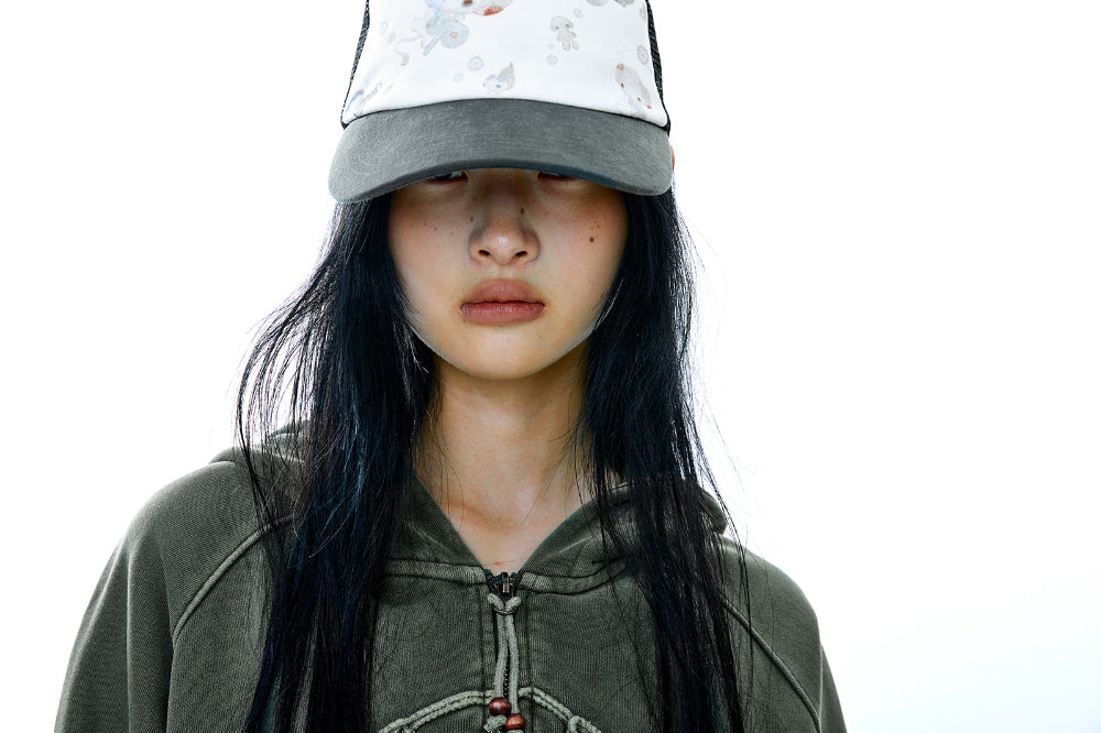 Coyseio - Tiny Whirl Mesh Cap (Charcoal) product image 3 | TRAB K-Fashion Australia