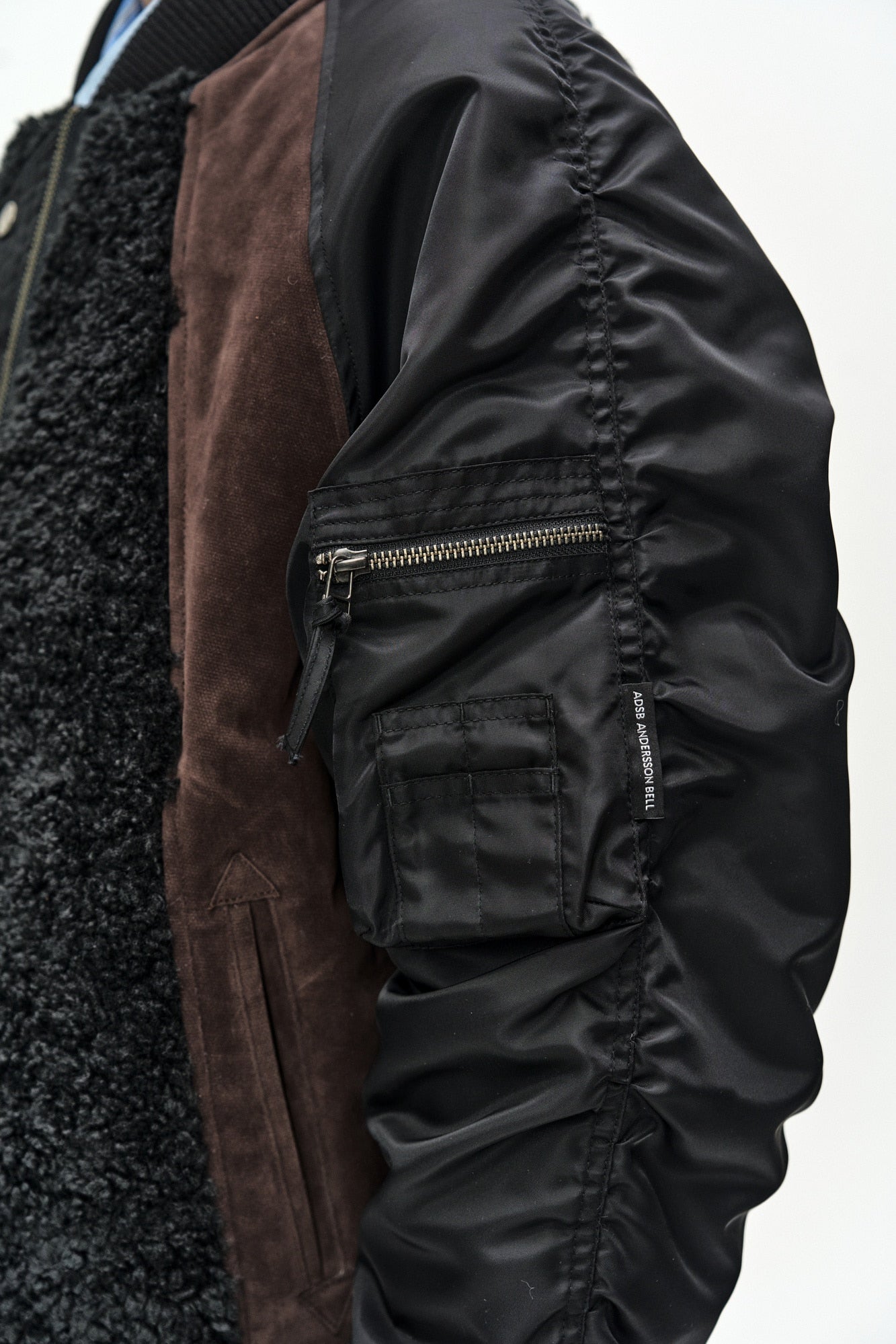 Andersson Bell - Fur Nylon Raglan Bomber Jacket (black) (Black) product image 8 | TRAB K-Fashion Australia