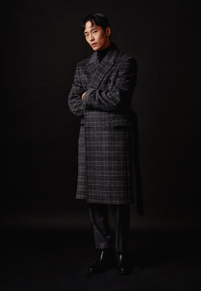 Tonywack - Crudo Check Double Coat (Grey Check) product image 3 | TRAB K-Fashion Australia