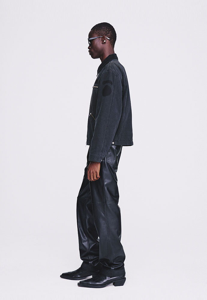 Tonywack - Patch Work Fade-Effect Work Jacket Stone Washed (Faded Black) product image 2 | TRAB K-Fashion Australia
