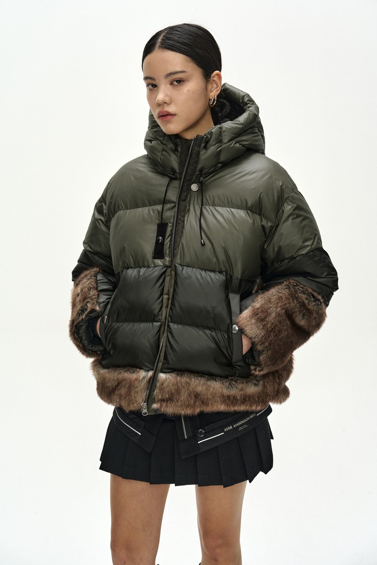 Andersson Bell - Copenhagen Down Fur Jacket (Khaki) product image 3 | TRAB K-Fashion Australia