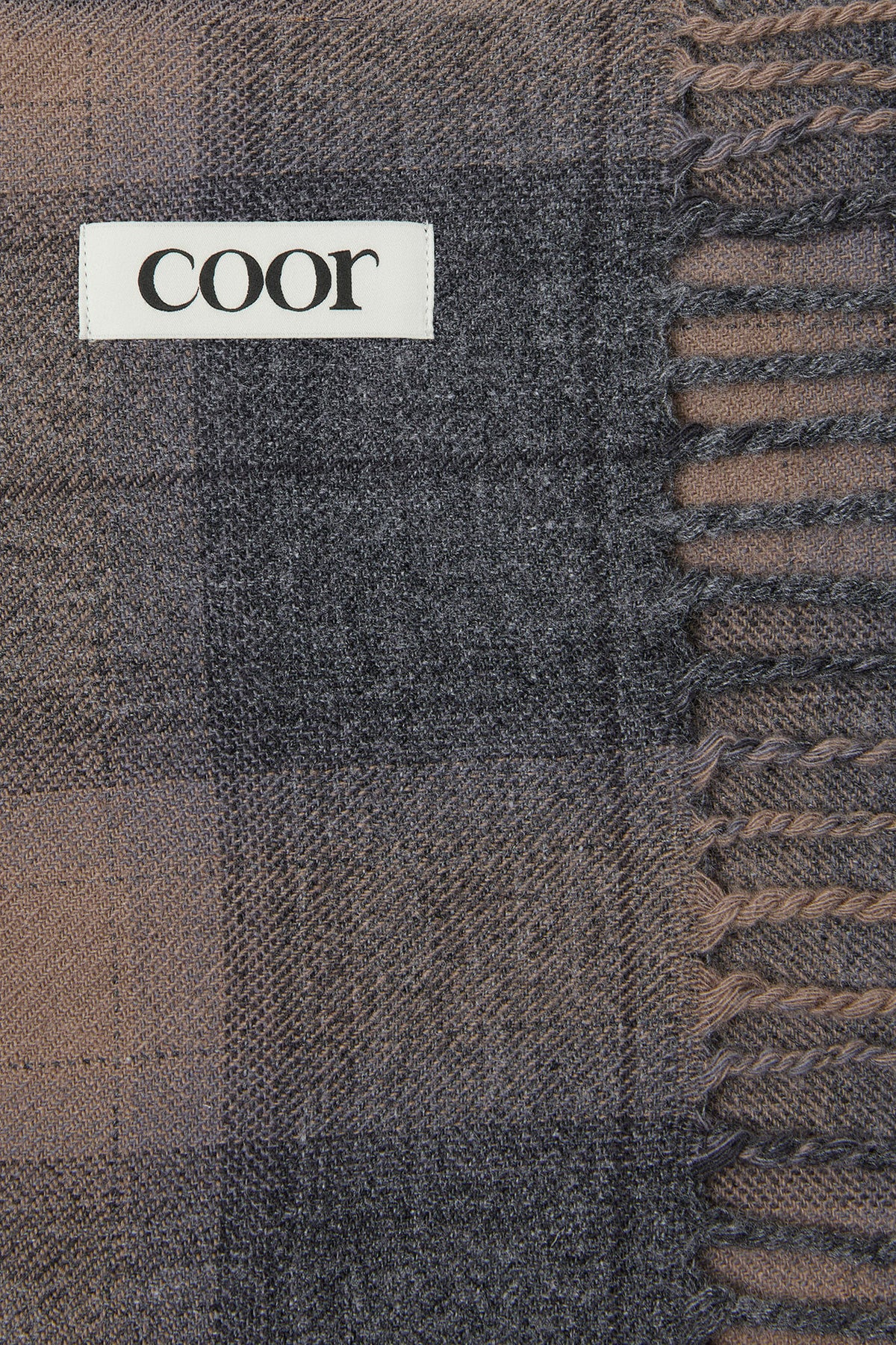 Coor - Merino Wool Ombre Checkered Muffler (Charcoal) product image 5 | TRAB K-Fashion Australia