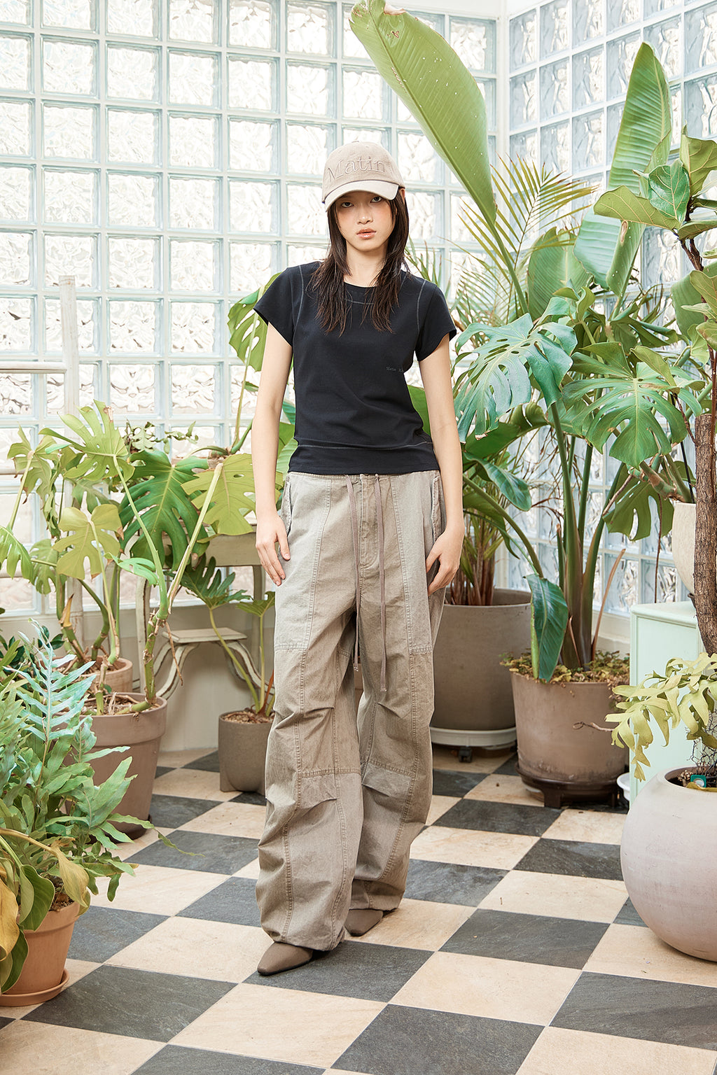 Matin Kim - Stitch Point Small Logo Top (Black) product image 8 | TRAB K-Fashion Australia