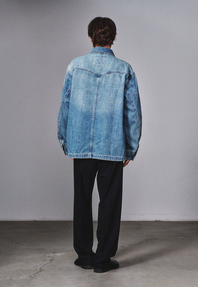 Art if acts - Denim Western Coverall Jacket (Light Indigo) product image 3 | TRAB K-Fashion Australia