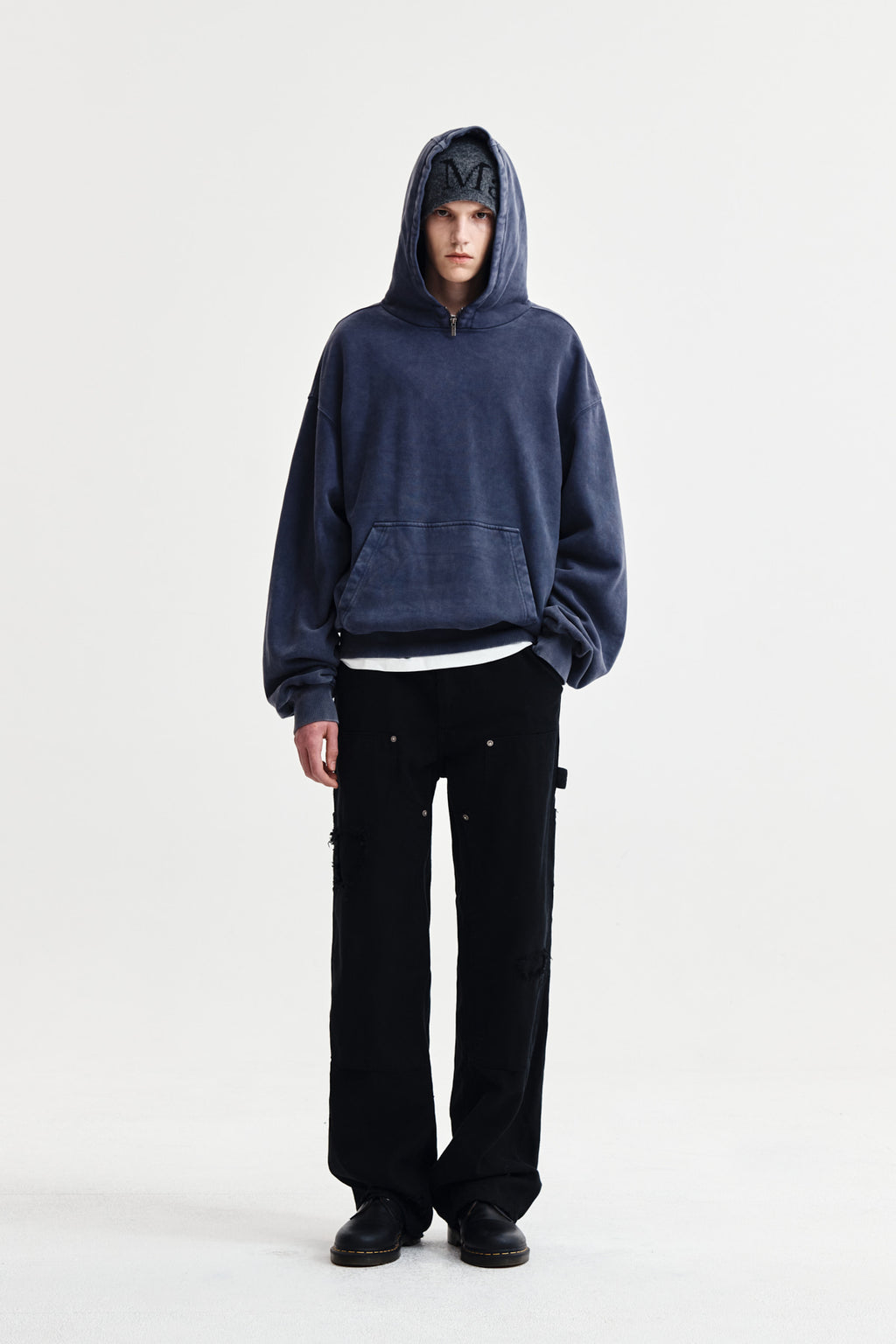 Matin Kim - Distressed Double Knee Work Pants (Black) product image 8 | TRAB K-Fashion Australia