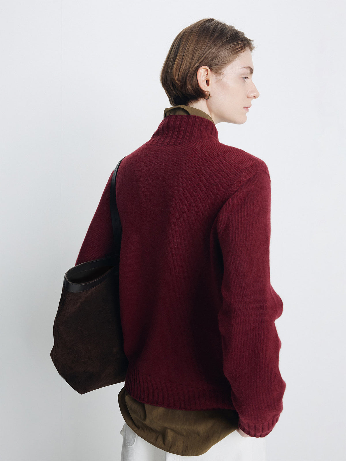 Tonywack - Wool Blend Oversiezed Turtleneck (Burgundy) product image 6 | TRAB K-Fashion Australia