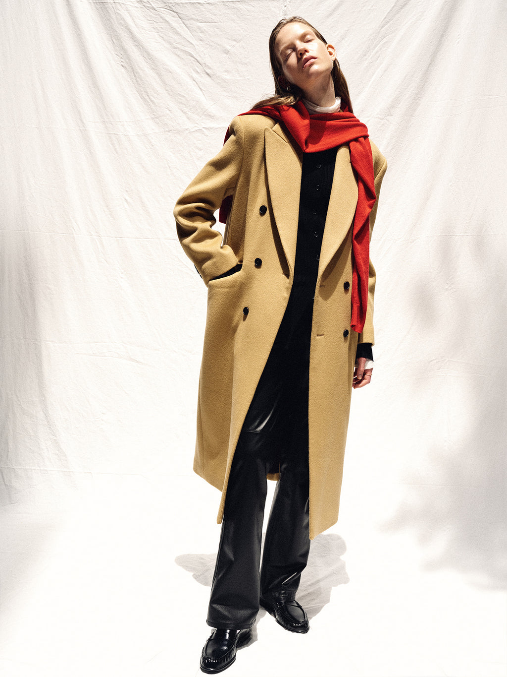 Tonywack - Wool Tailored Double-Breasted Maxi Coat (Camel) product image 2 | TRAB K-Fashion Australia